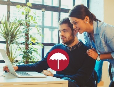 couple looking at computer